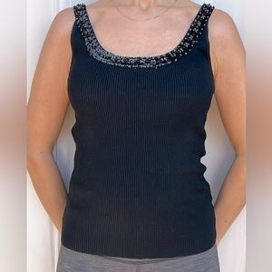 Cache Black Top knitted sleeveless size M